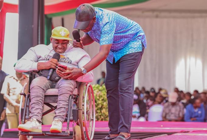 President William Ruto during the NYOTA Project Business start-up capital disbursement in Nairobi. 