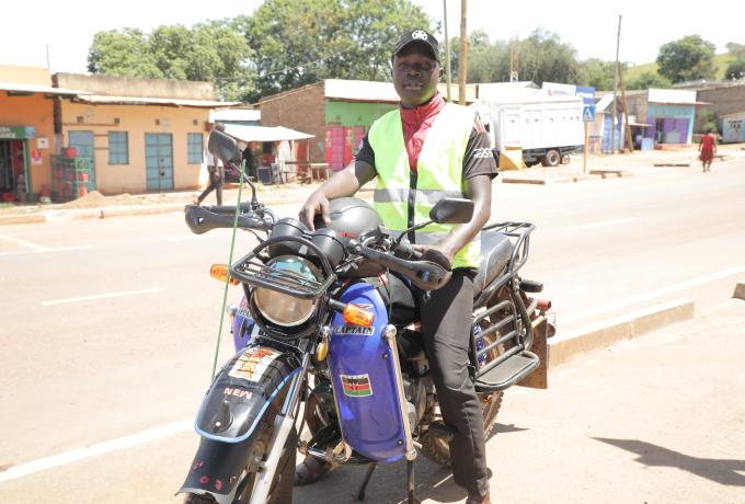 Boda Boda rider, a KISIP-NYOTA beneficiary in Tharaka Nithi County